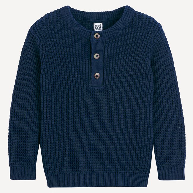 Pull col tunisien en fine maille fantaisie - LA REDOUTE COLLECTIONS