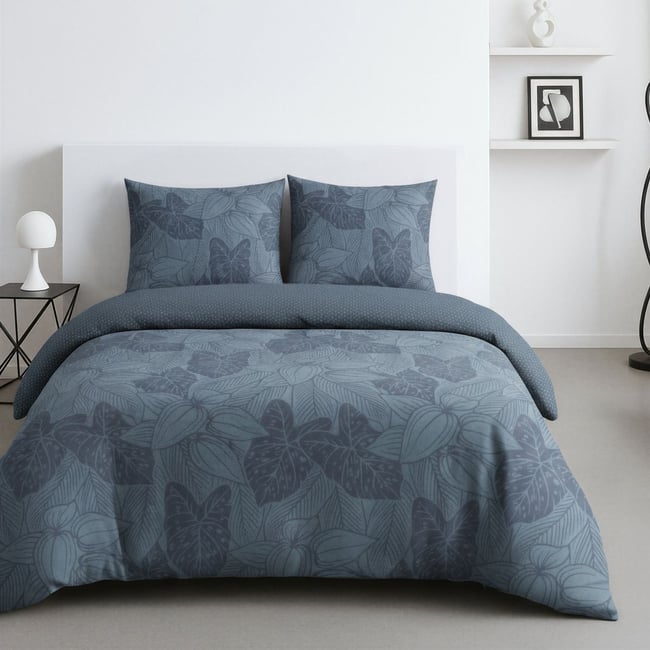 Parure de lit 2 personnes CRAZY bleu <span itemprop=