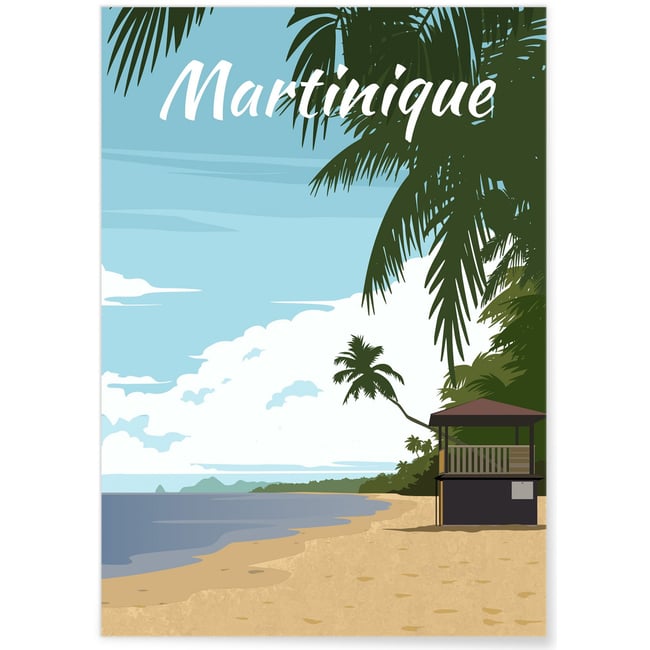 Affiche Martinique Couleur blanc <span itemprop=