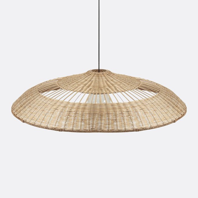 Suspension rotin Ø100 cm, Elora naturel <span itemprop=