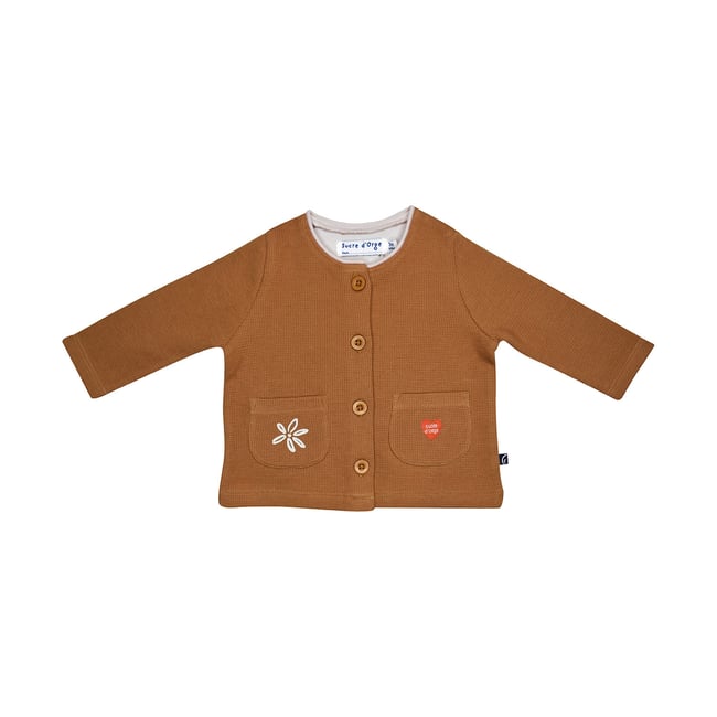 Cardigan nelian maille fantaisie bebe beige <span itemprop=