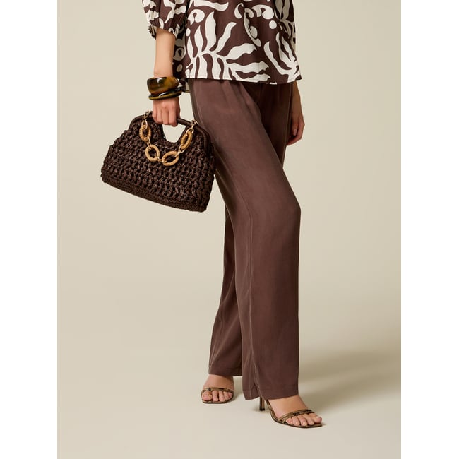 Sac tressé marron <span itemprop=
