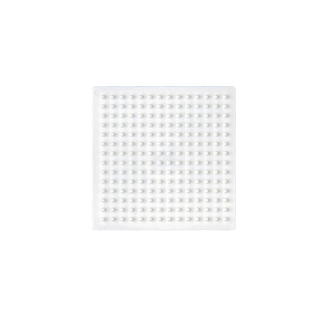 Plaque petit carré perles plastique Midi blanc <span itemprop=