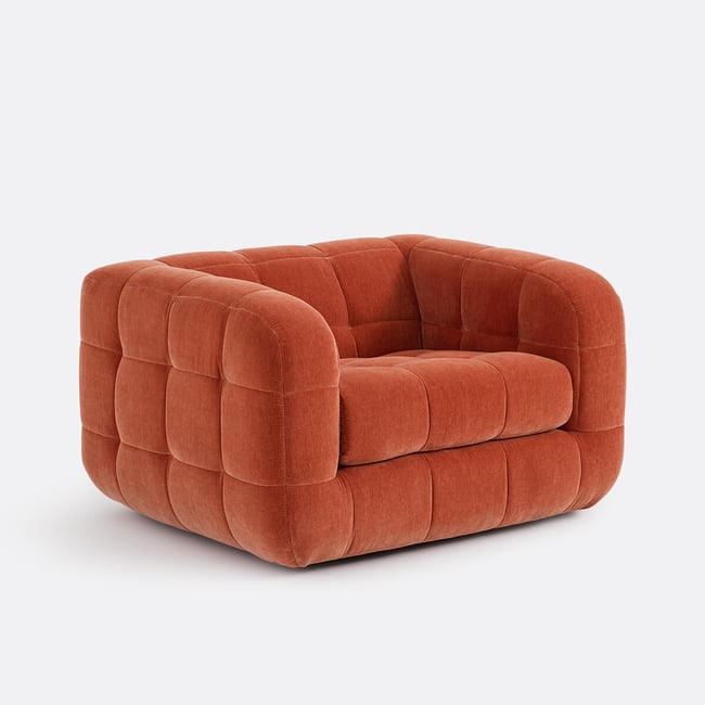Fauteuil, en velours texturé, PIETA - LA REDOUTE INTERIEURS