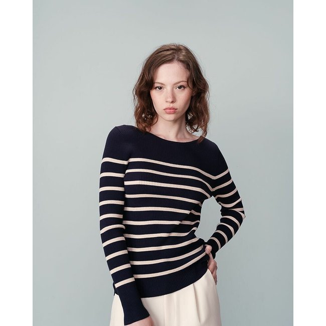 Camisola NATEO marinho/bege <span itemprop=