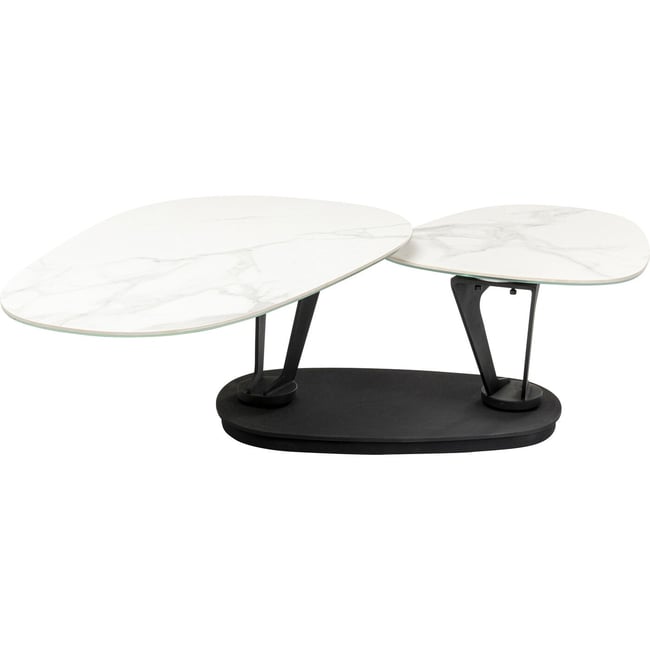 Table basse pivotante en verre, FRANKLIN Couleur blanc <span itemprop=