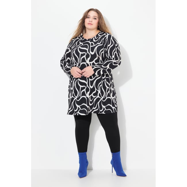 T-shirt long avec imprimé noir <span itemprop=