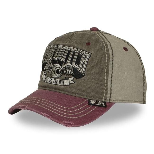Casquette baseball RETRO gris foncé/gris clair/bordeaux/noir <span itemprop=