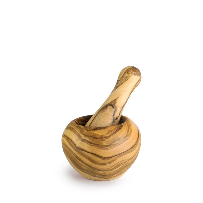 Mortier rond en bois d'olivier 10 cm v002230 <span itemprop=