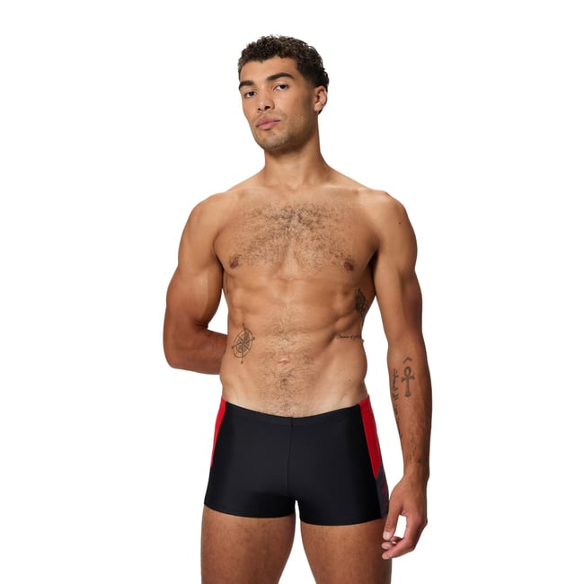 Short de bain motif/style bicolore DIVE noir <span itemprop=