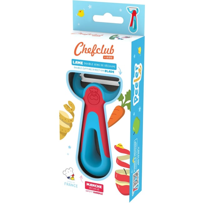 Couteau éplucheur Kids bleu et rouge - CHEF CLUB