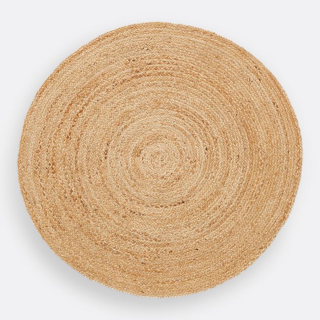 Vloerkleed in jute, Aftas, Ø100 cm <span itemprop=