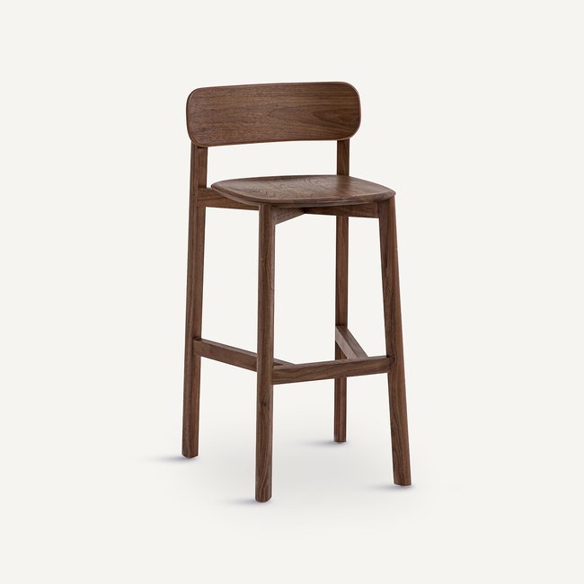 Batignolles Walnut Bar Chair by E. Gallina., walnut, AM.PM