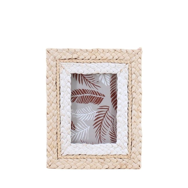 Cadre photo en corde de maïs 25x20cm Couleur naturel <span itemprop=