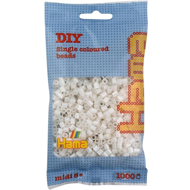 Sachet 1000 perles plastique Midi Nacrée beige <span itemprop=