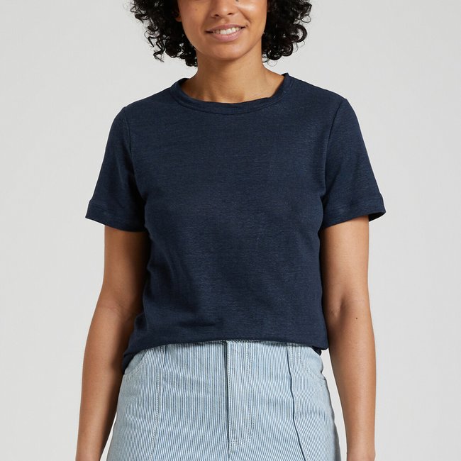 T-shirt L'iconique, col rond en jersey lin  - PETIT BATEAU