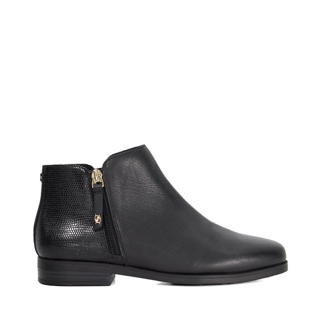 Bottines basses fermées par zip latéral - POLEYN black-leather <span itemprop=