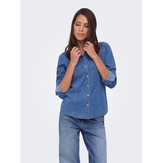 Chemise medium blue denim <span itemprop=