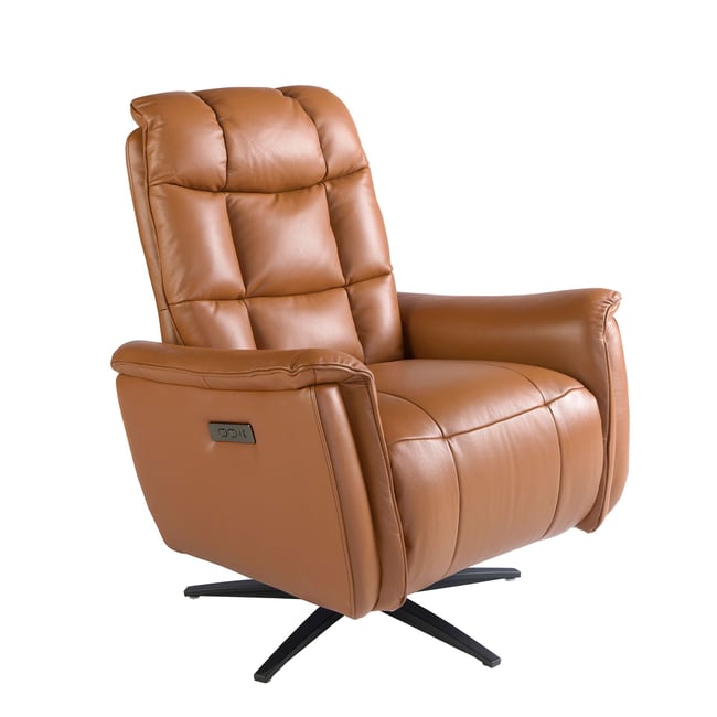 Fauteuil pivotant en cuir Couleur marron | noir <span itemprop=