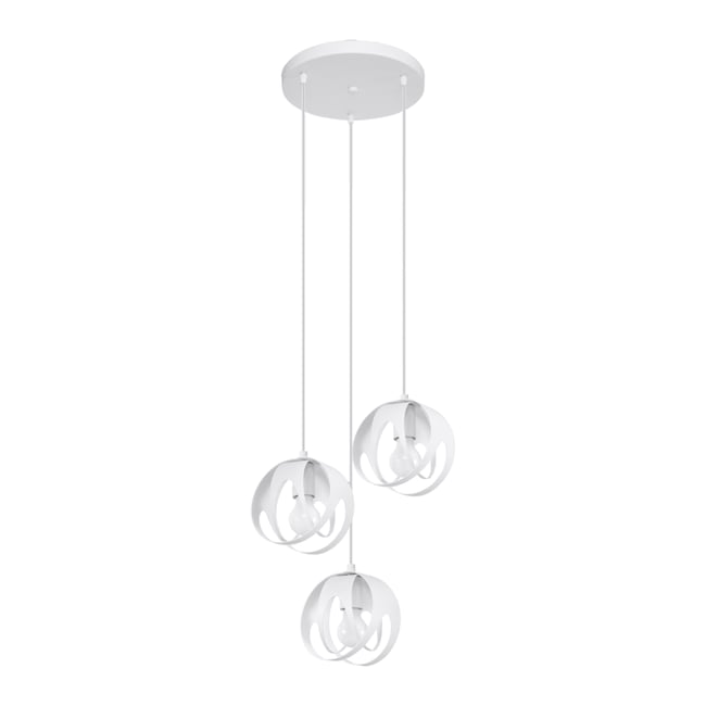 Suspension Acier Blanc E27 3 Tulos Couleur blanc <span itemprop=