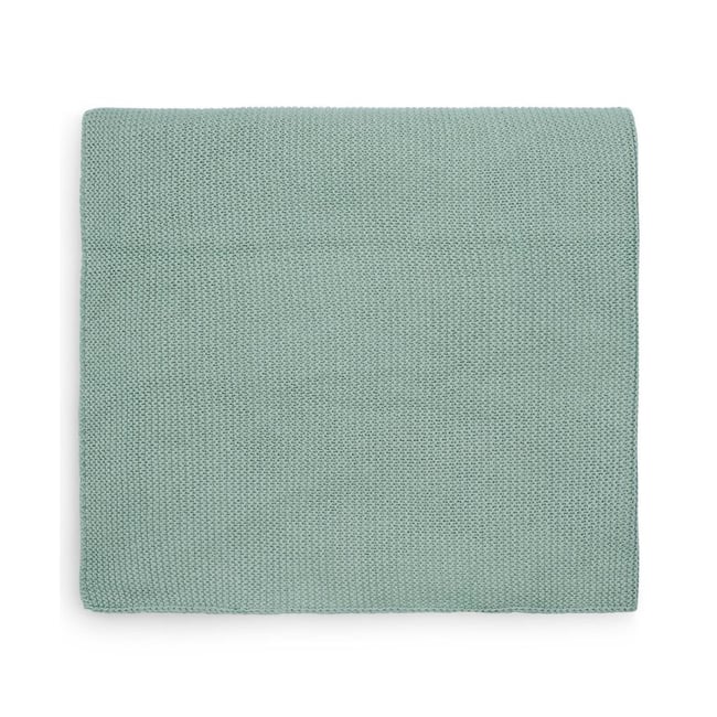 Couverture en tricot vert d'eau <span itemprop=