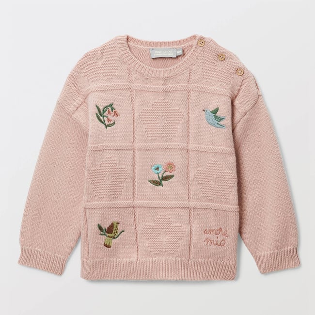 Pull brodé dragee <span itemprop=