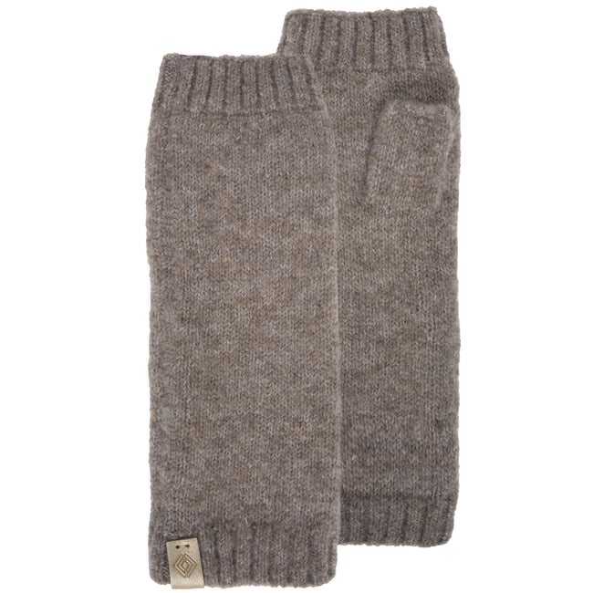 Mitaines maille soft touch effet cachemire taille unique extensible brun marron <span itemprop=