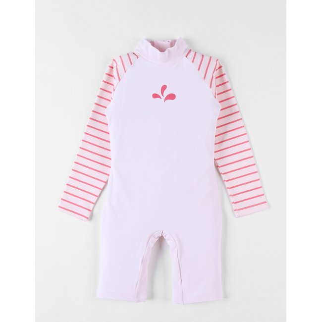 Combi Anti-UV rayée, rose <span itemprop=