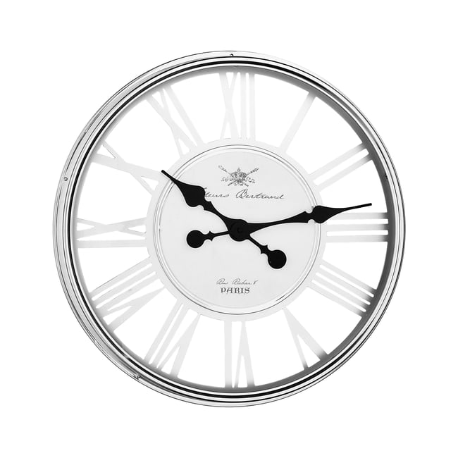 Horloge chrome ajourée 56cm Couleur argent <span itemprop=