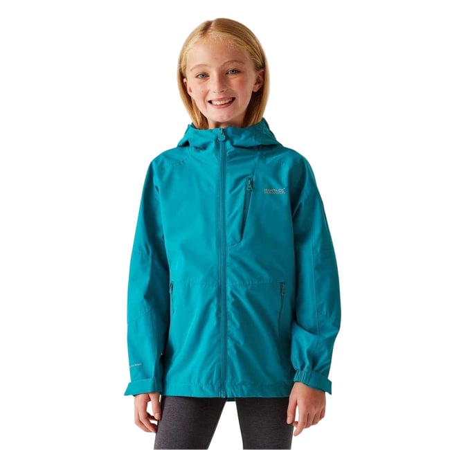 Veste imperméable à capuche CALDERDALE bleu vert <span itemprop=