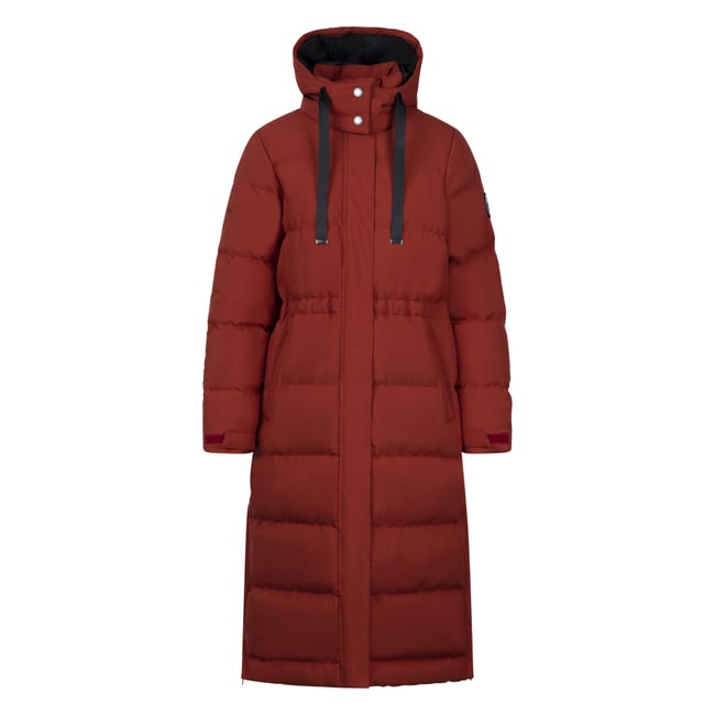 Veste longue imperméable et rembourrée COLTER rouge foncé <span itemprop=