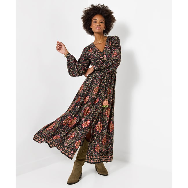 Robe Longue Boho à Manches Longues Rêves Bobo noir <span itemprop=