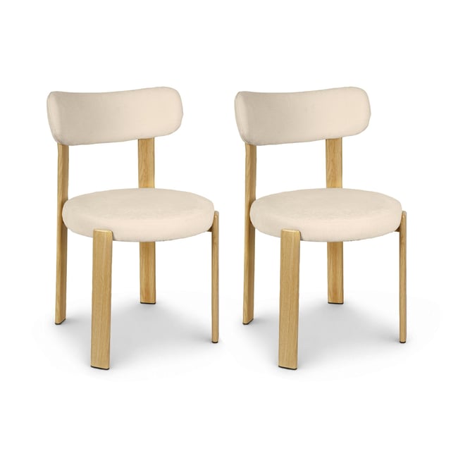 Lot de 2 chaises de table en tissu, LILY - NOW'S HOME