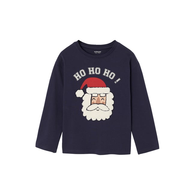 T-shirt manches longues marine <span itemprop=
