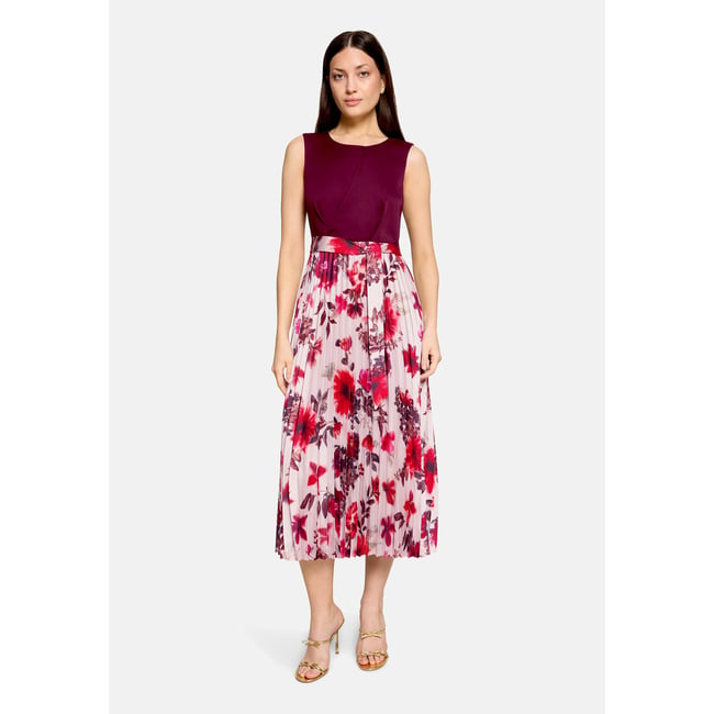 Robe de cocktail à plis patch dark red/cream <span itemprop=
