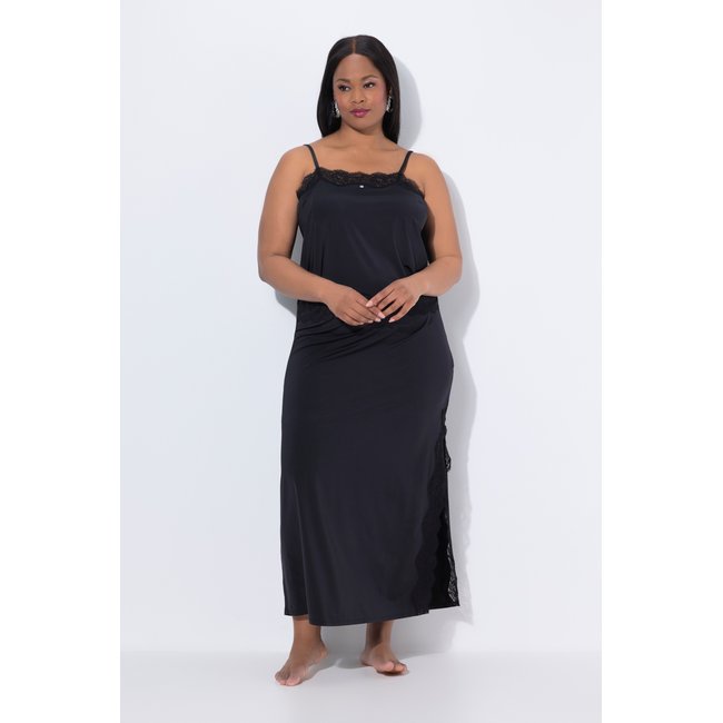 T-shirt et jupe TruYou en satin et dentelle noir <span itemprop=
