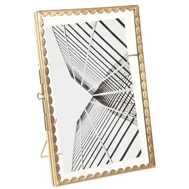 Cadre photo en métal doré et verre transparent 10x15cm Couleur doré <span itemprop=