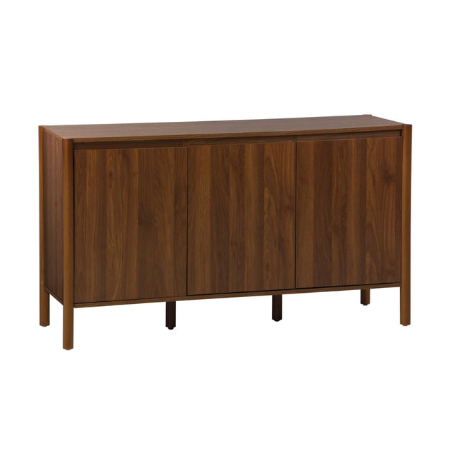 Buffet décor bois 3 portes 140cm HARMONY Couleur noyer <span itemprop=