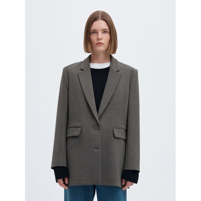 Blazer dark grey melange <span itemprop=