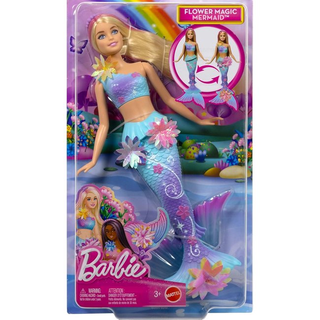 Poupée Barbie sirène - Fleur Magique multicolore <span itemprop=