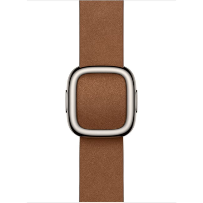 Bracelet 42 mm - Large Boucle moderne caramel marron <span itemprop=
