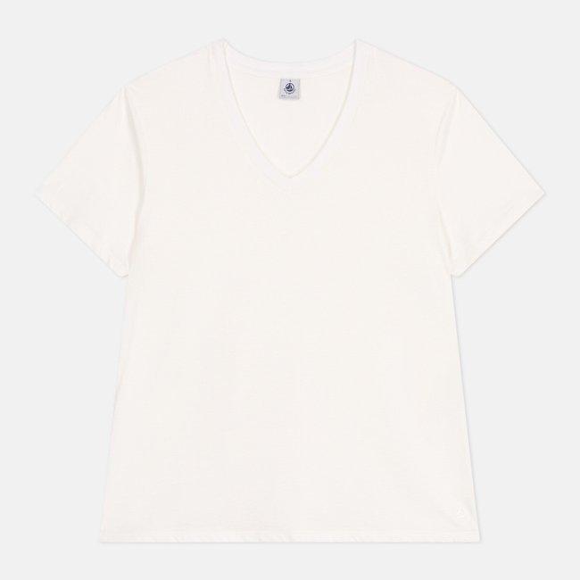 T-shirt Le Droit in cotone tinta unita, scollo a V - PETIT BATEAU