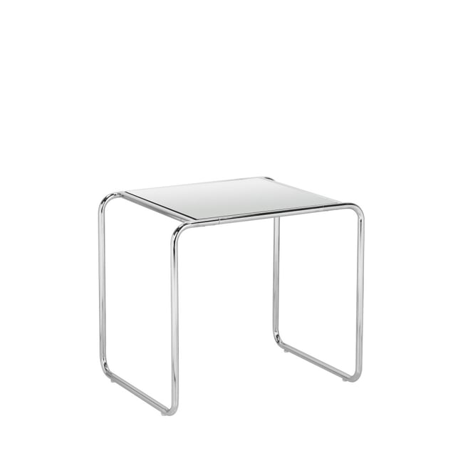 Table d'appoint en miroir pieds chrome- RIKA Couleur transparent <span itemprop=