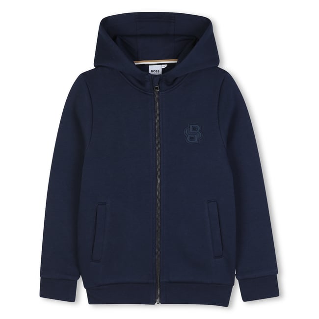 Cardigan à capuche bleu cargo <span itemprop=