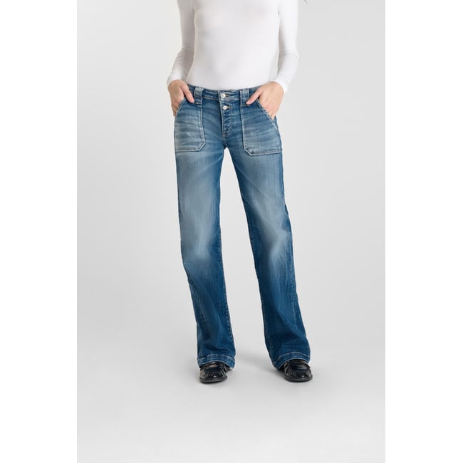 Jeans flare , longueur 34 blue <span itemprop=
