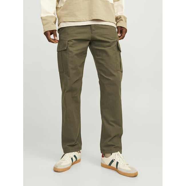 Pantaloni cargo con fondo stretto verde kaki JACK & JONES