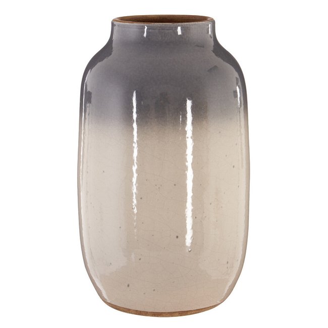 Handcrafted Earthenware Vase in Grey, grey, SO'HOME