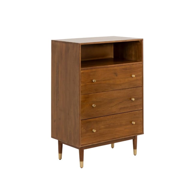 Commode en bois d'acacia et métal EMIEL Couleur bois clair <span itemprop=