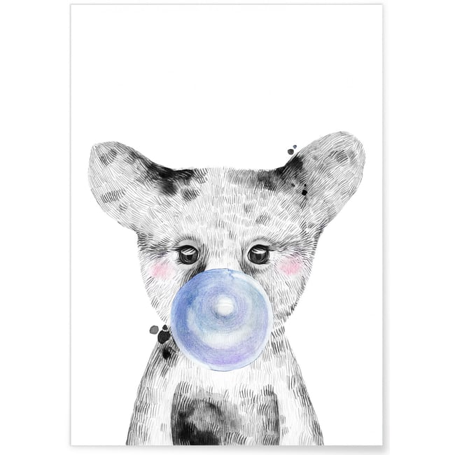 Affiche Bulle d'Ours Bleue Couleur blanc <span itemprop=
