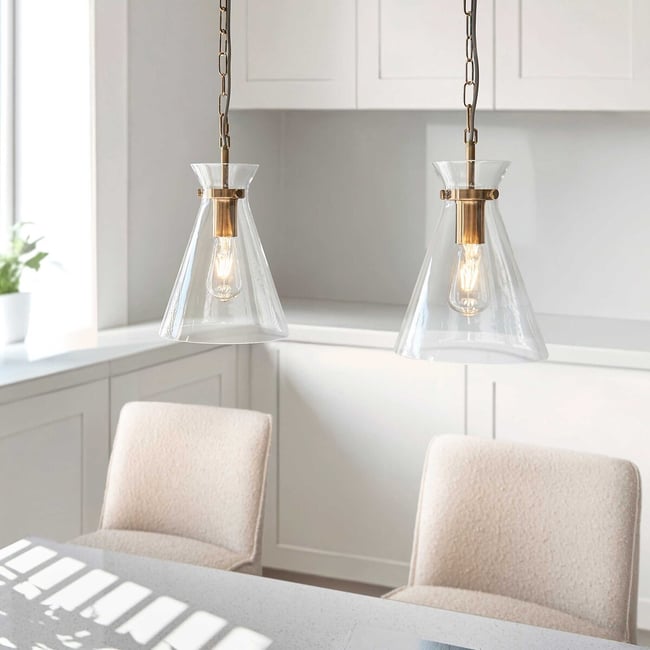 Henrietta Single Drop Pendant Light, aged brass, ÉDITÉ